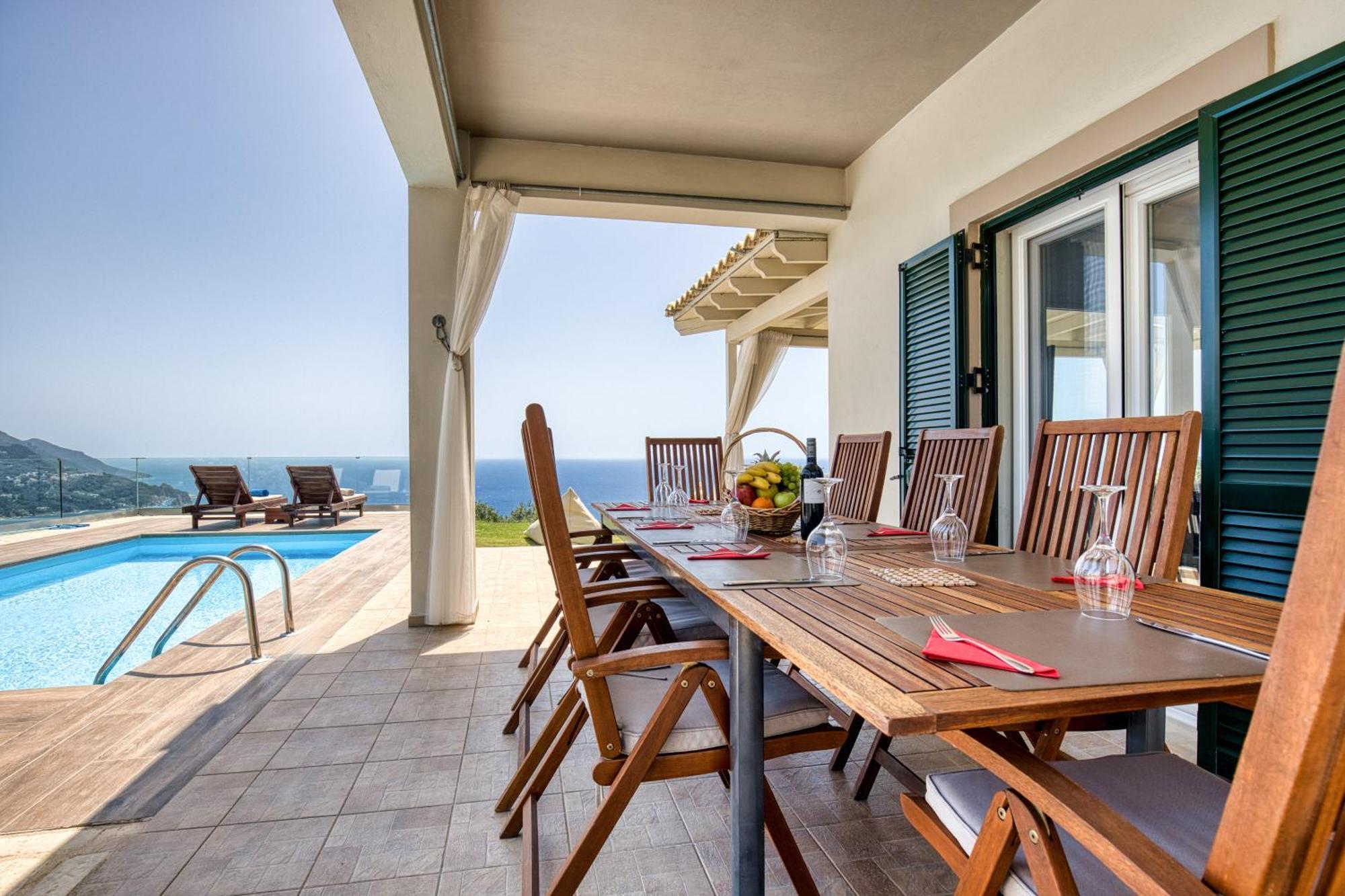 Villa Vardia-Amazing Seaviews With Heated Pool Sinarádes المظهر الخارجي الصورة